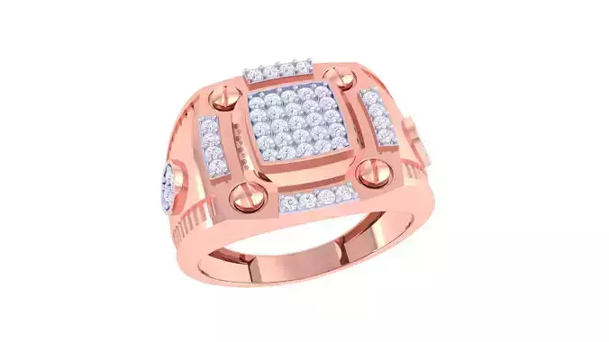 Mens gemstone diamond men Ring with details images 98 3D print model