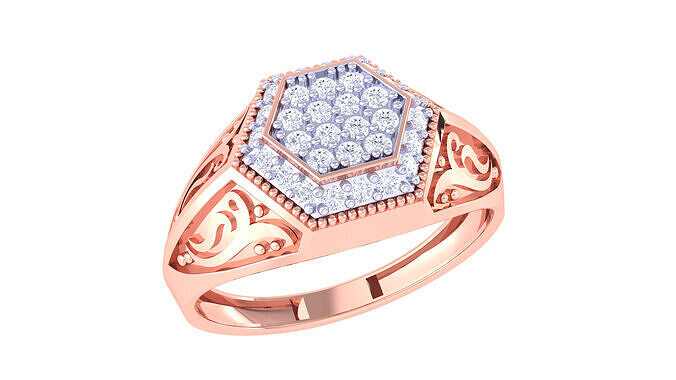 Mens gemstone diamond men Ring with details images 97 3D print model