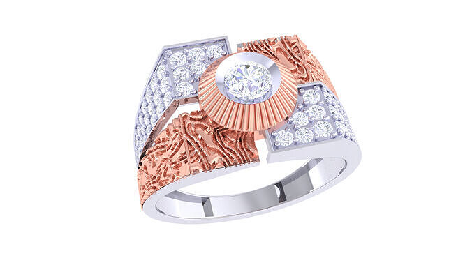 Mens gemstone diamond men Ring with details images 83 3D print model