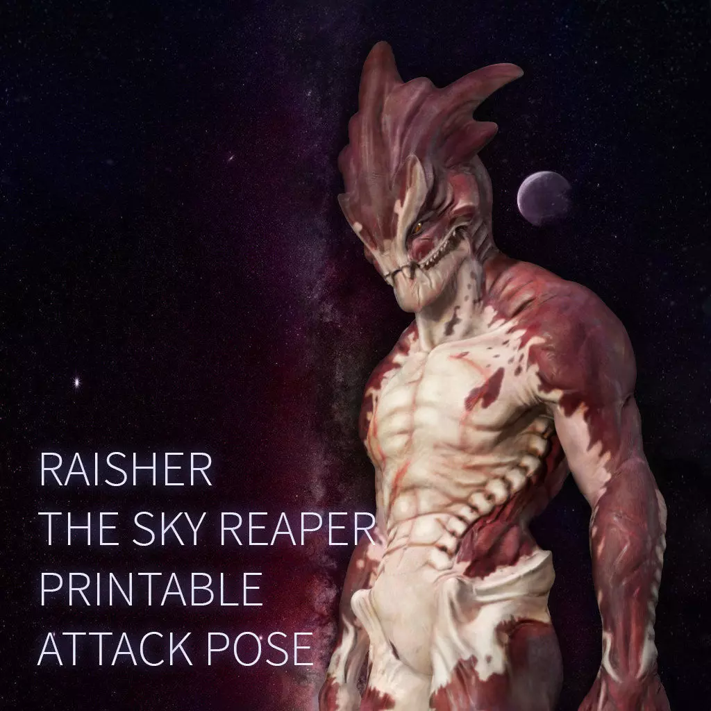 Raisher the Sky Reaper Printable Attack Pose pack 3D print model_0