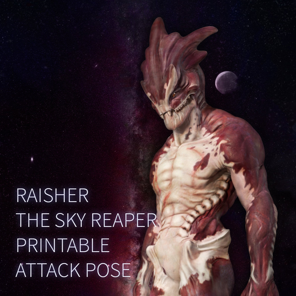 Raisher the Sky Reaper Printable Attack Pose pack