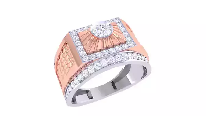 Mens gemstone diamond men Ring with details images 77 3D print model