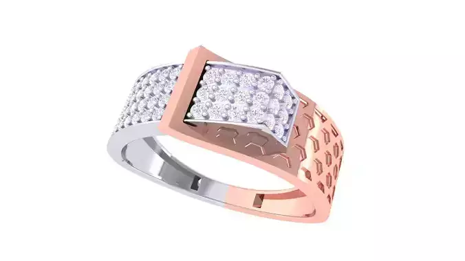 Mens gemstone diamond men Ring with details images 69 3D print model