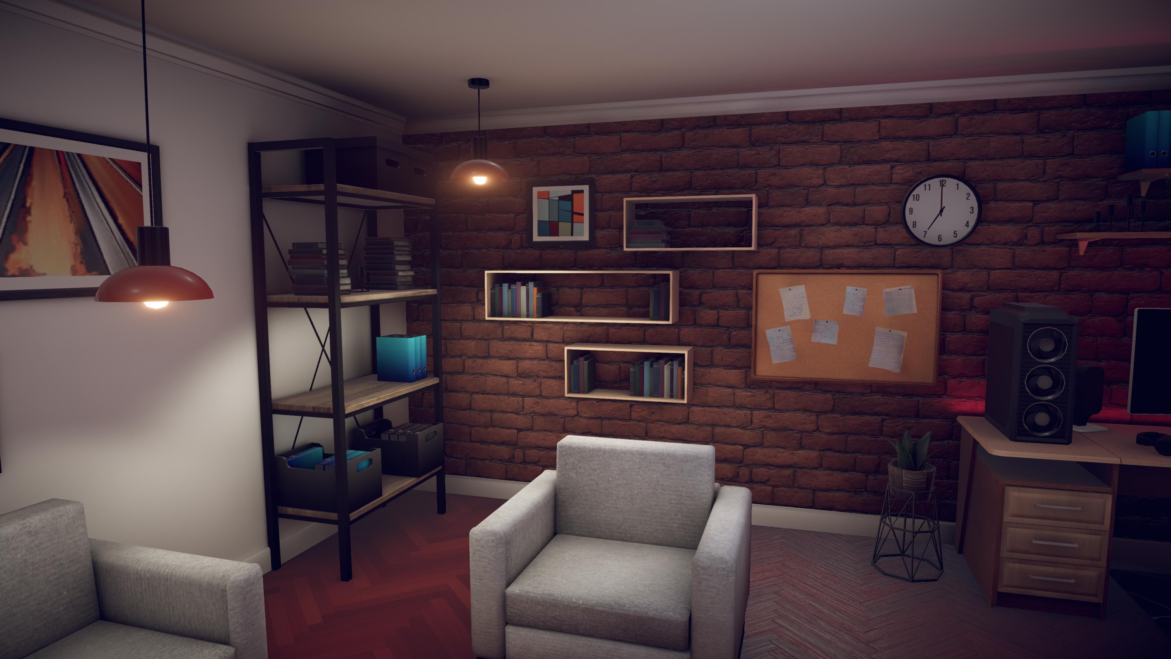 Freelancer Working Room Unity Assets Pack 2  Low-poly 3D model_5