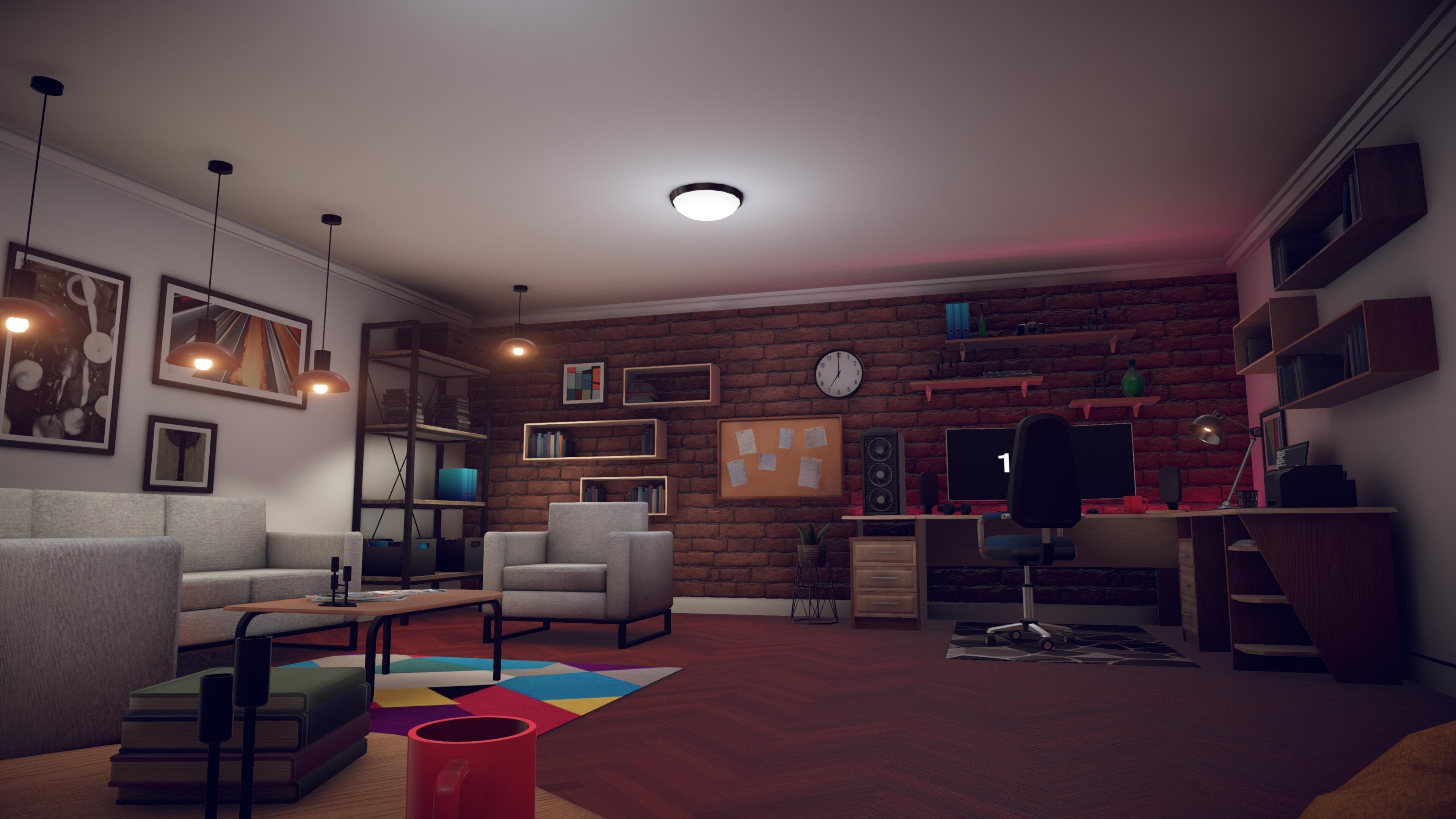 Freelancer Working Room Unity Assets Pack 2  Low-poly 3D model_3