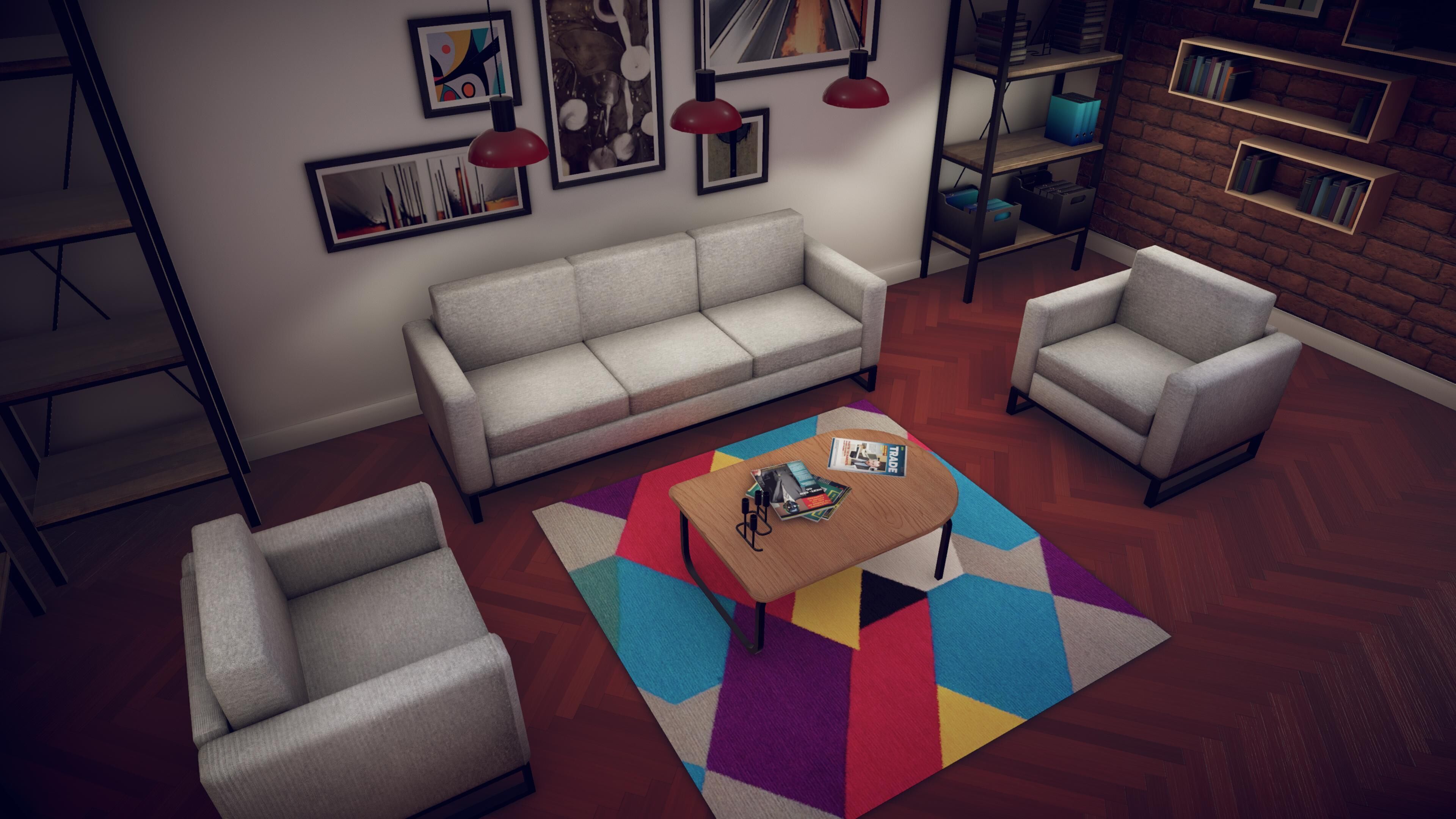 Freelancer Working Room Unity Assets Pack 2  Low-poly 3D model_6