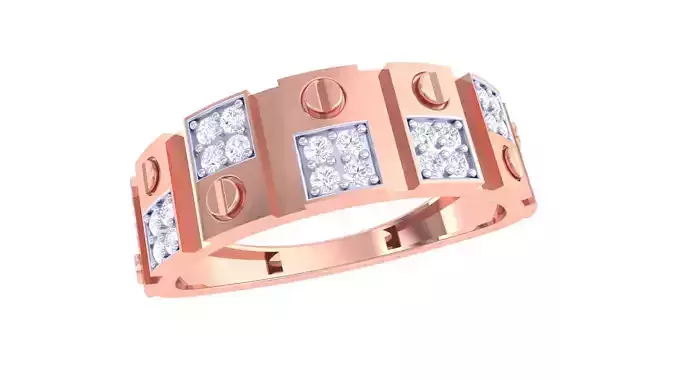 Mens gemstone diamond men Ring with details images 66 3D print model