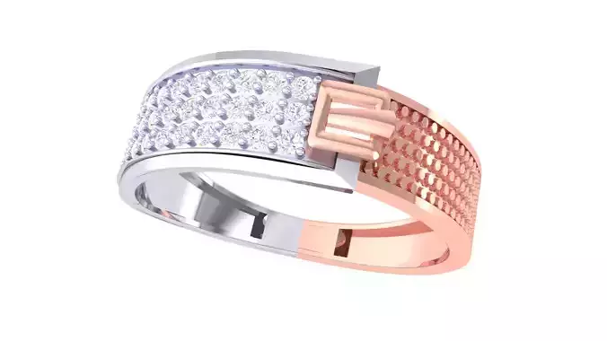 Mens gemstone diamond men Ring with details images 61 3D print model