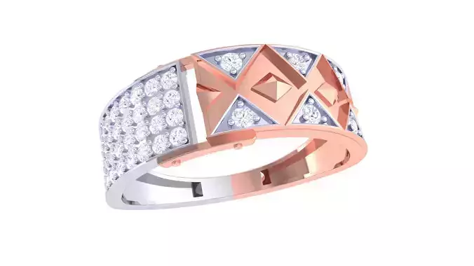 Mens gemstone diamond men Ring with details images 58 3D print model