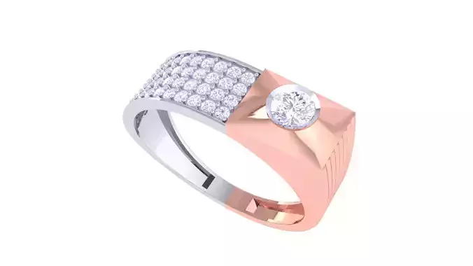 Mens gemstone diamond men Ring with details images 54 3D print model