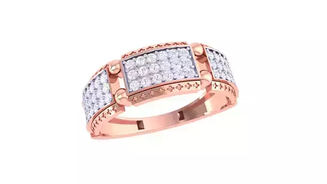Mens gemstone diamond men Ring with details images 51 3D print model