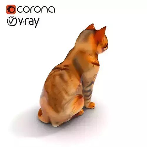 Sitting Cat Realistic Fur Model Pack