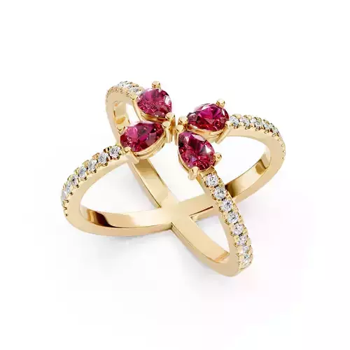 Pear Ruby Ring