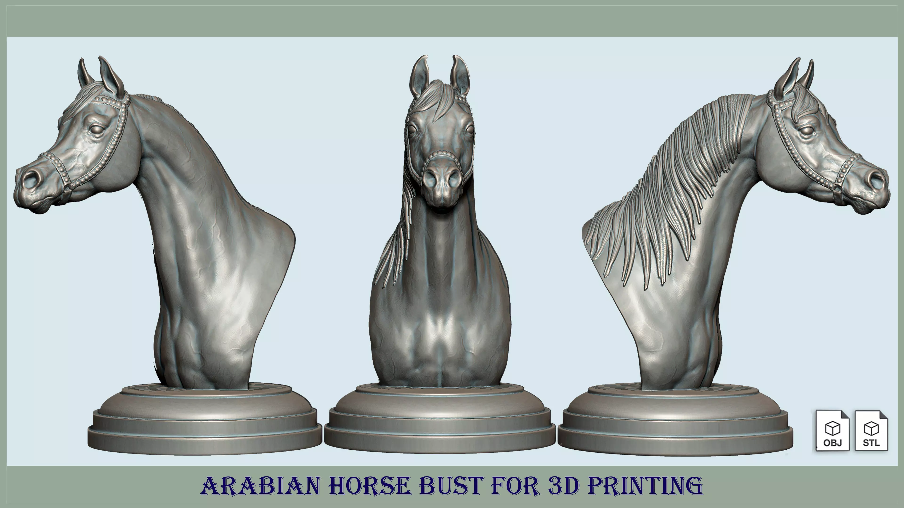 Arabian horse bust Free 3D print model