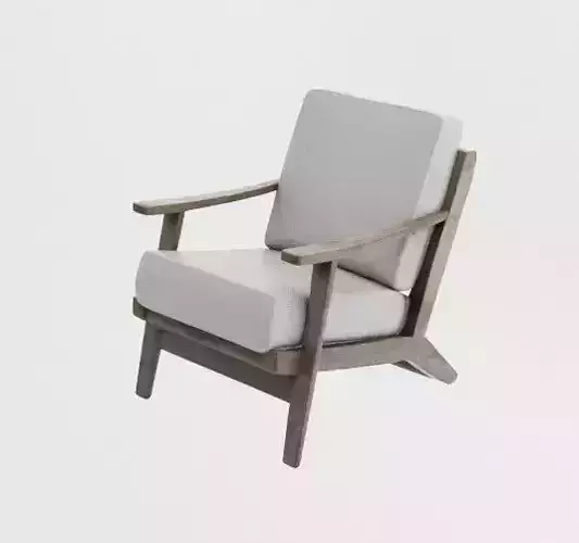 Coastal Lounge Chair Wood and White