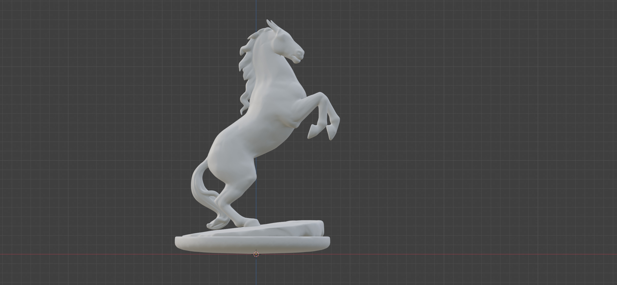 Horse Marble Statue - High Res 3D Print ready 3D print model_3