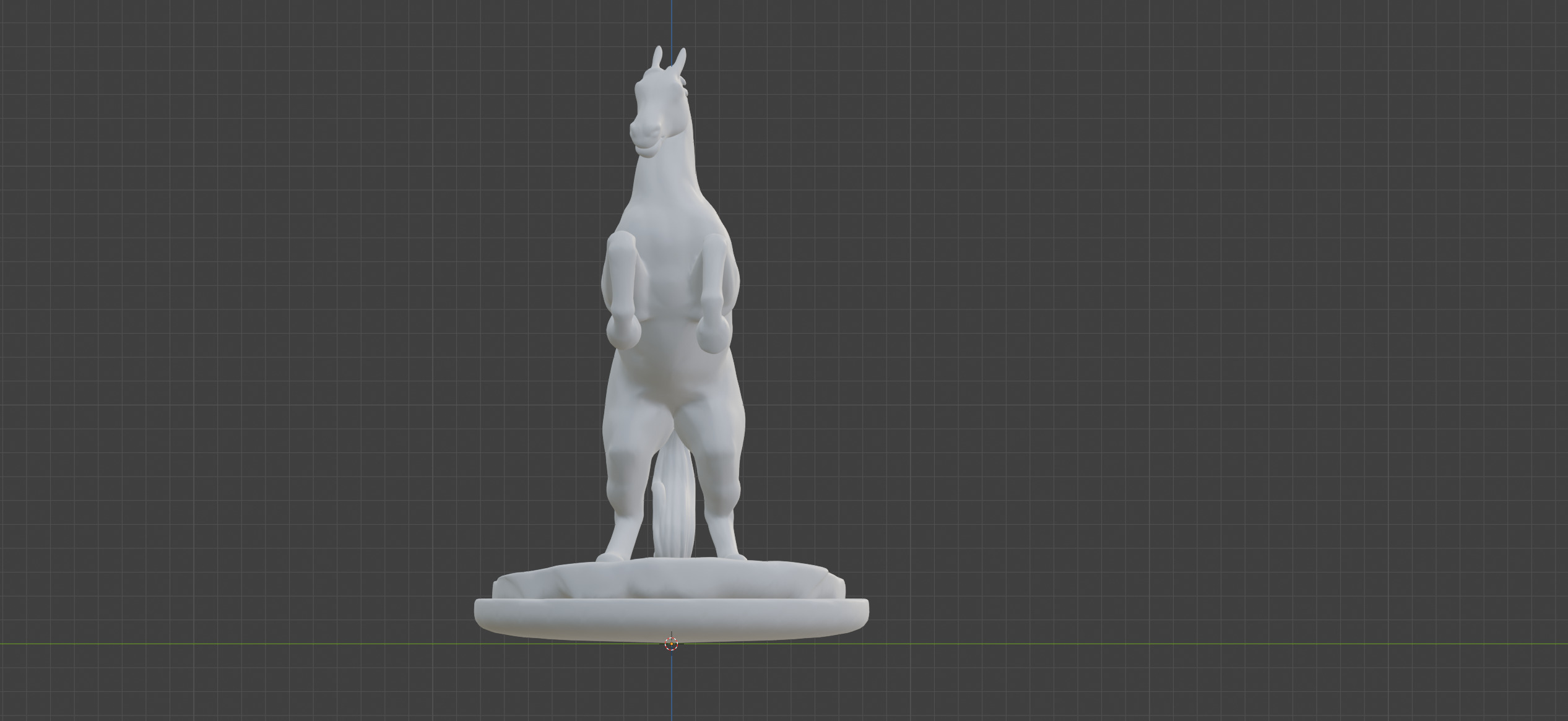 Horse Marble Statue - High Res 3D Print ready 3D print model_4