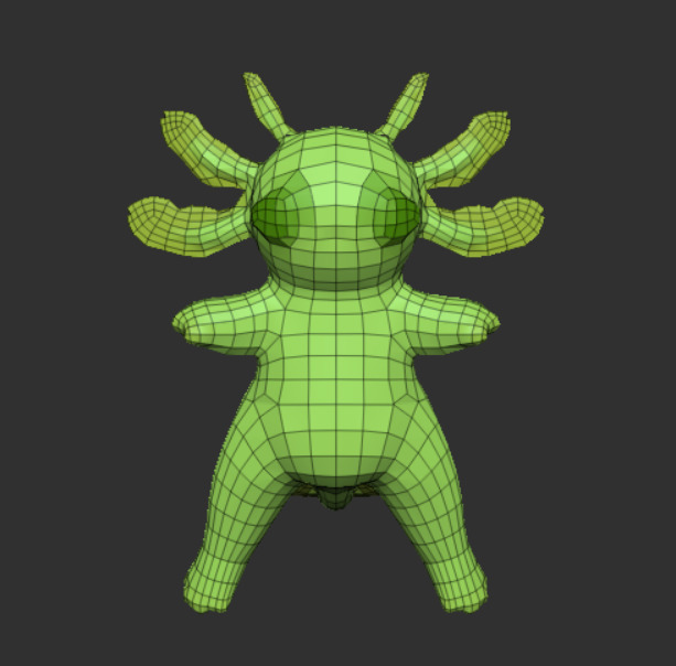 Chubby Cute Axolotl Stylized Game Ready Low-poly 3D model_5