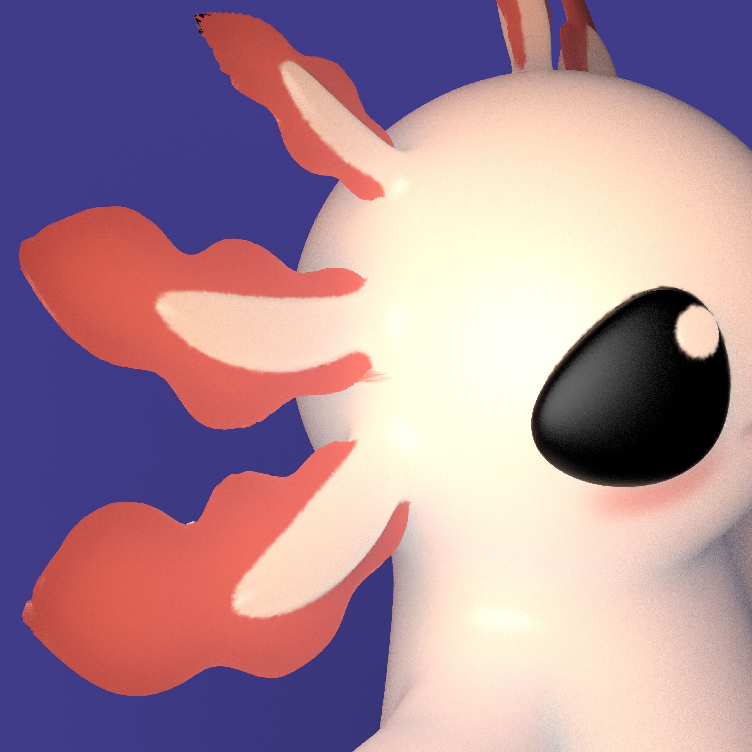 Chubby Cute Axolotl Stylized Game Ready Low-poly 3D model_7