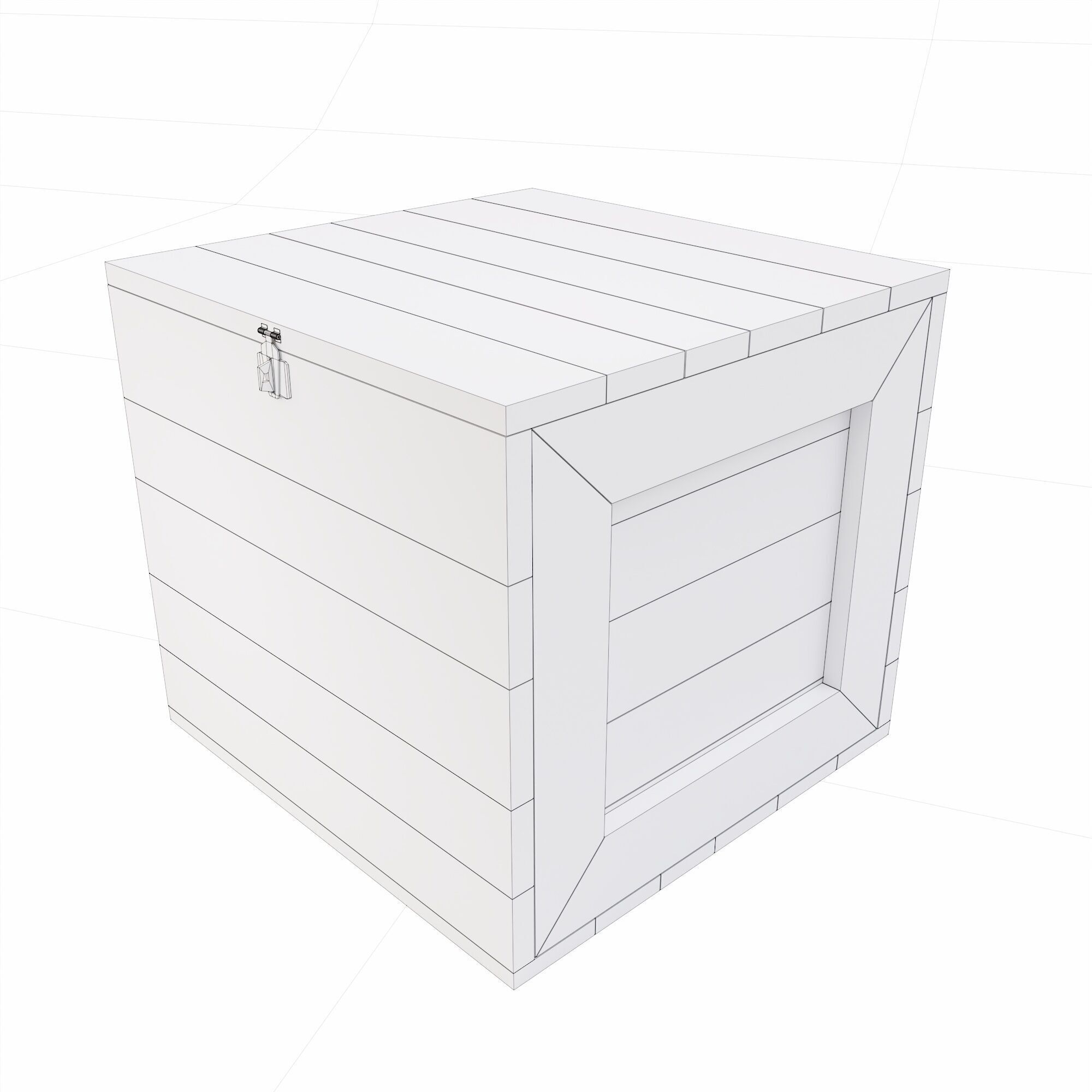 Wooden Crate box PBR 3d model Low-poly 3D model_5