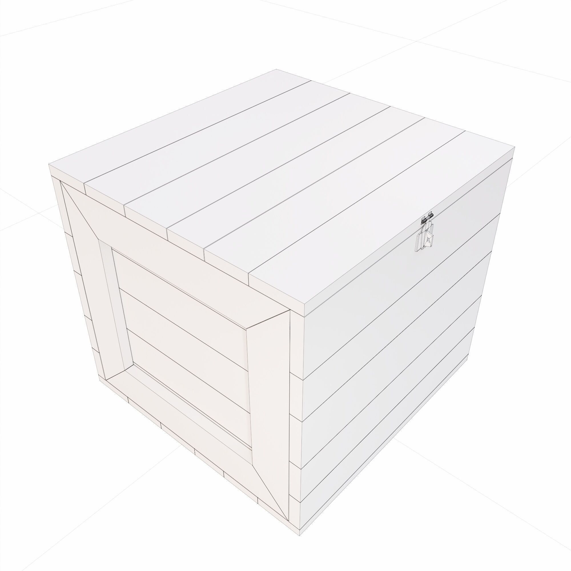 Wooden Crate box PBR 3d model Low-poly 3D model_6