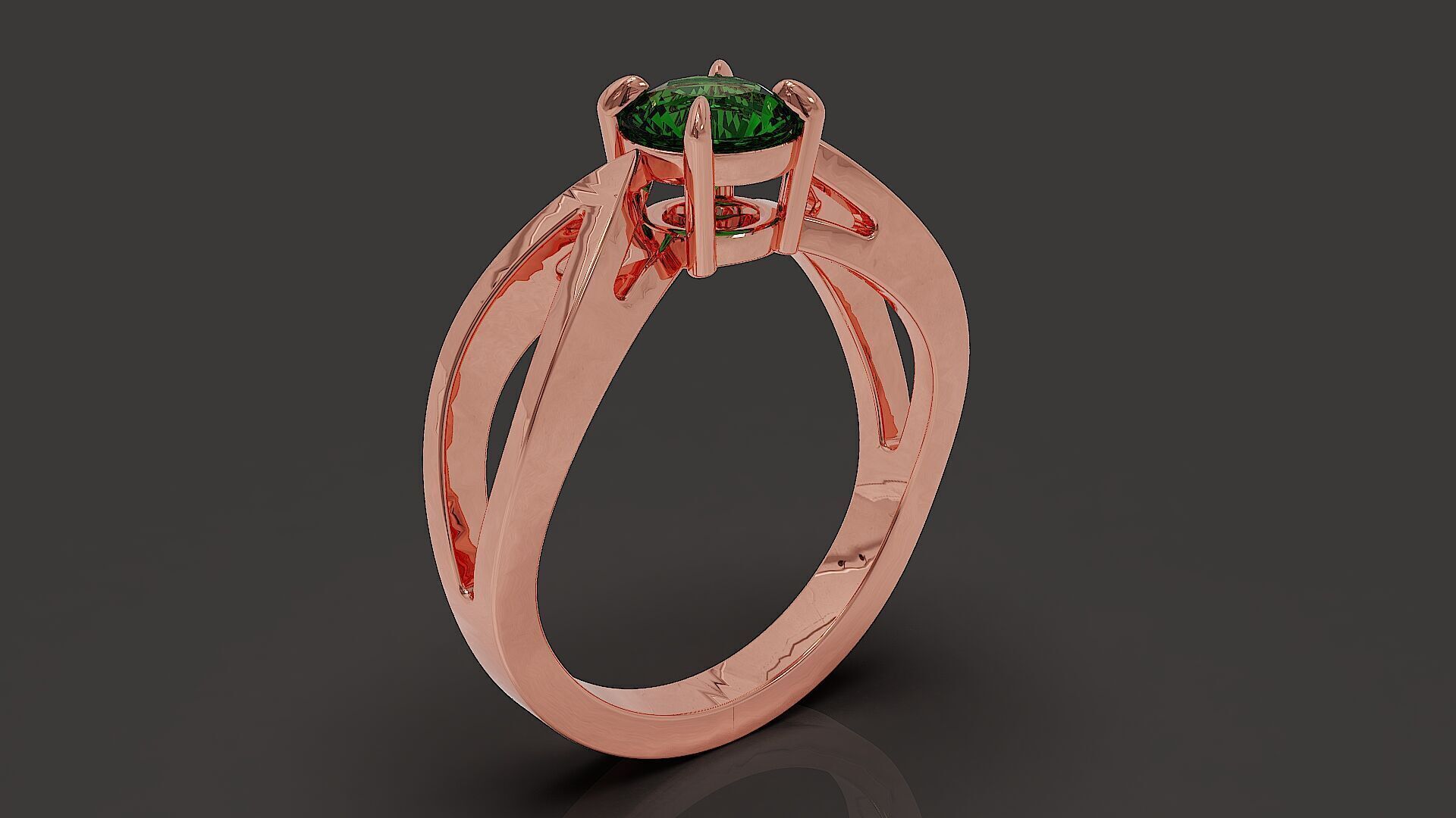 prong set round shape diamond solitaire ring  3D print model_10