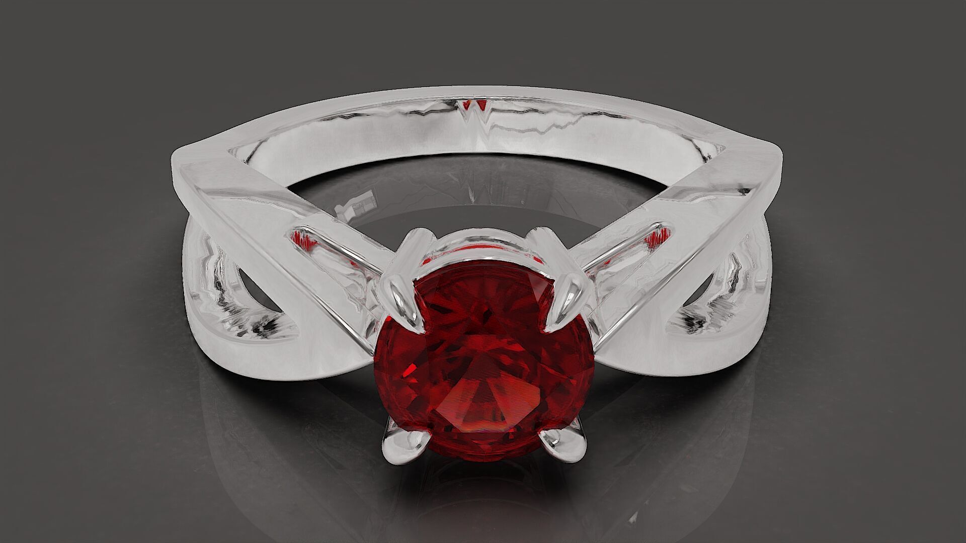 prong set round shape diamond solitaire ring  3D print model_12