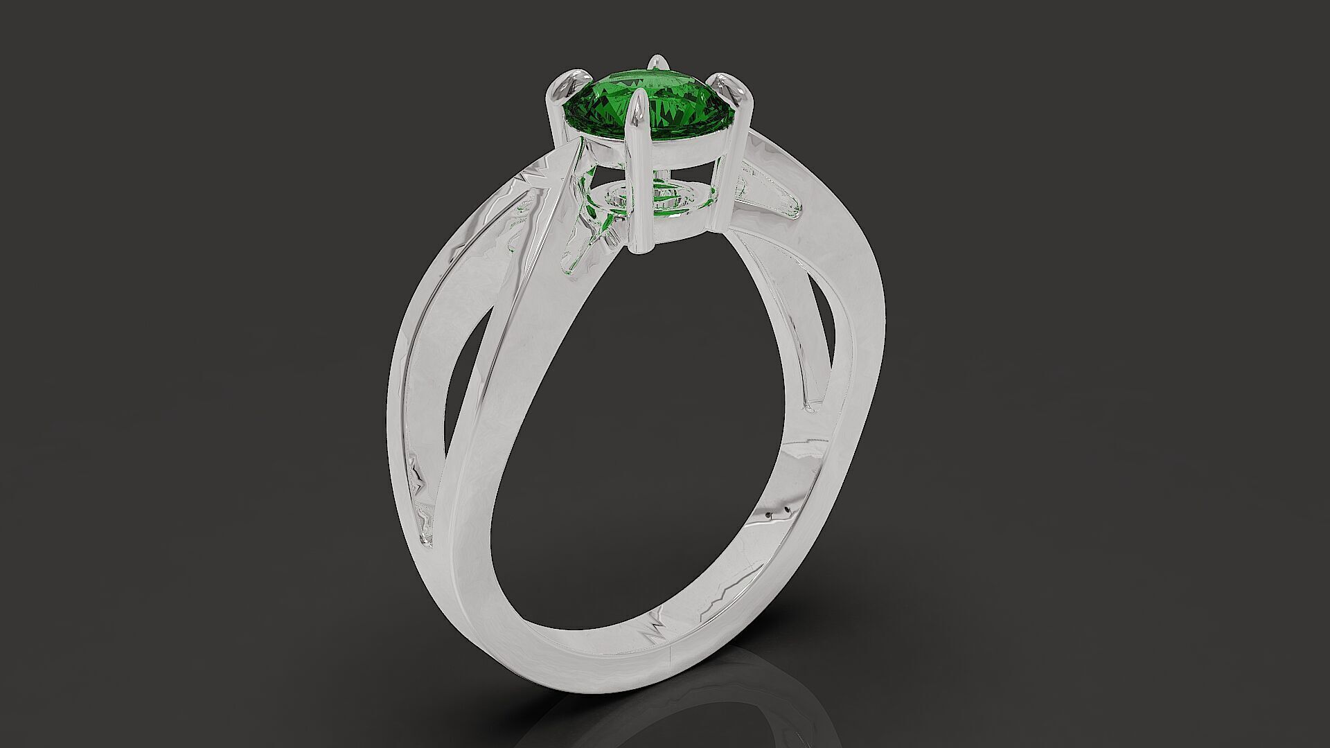 prong set round shape diamond solitaire ring  3D print model_16