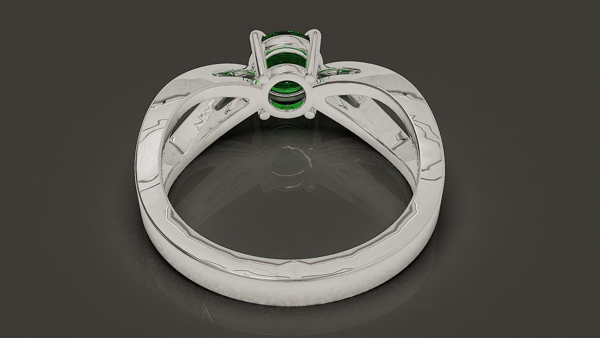 prong set round shape diamond solitaire ring  3D print model_15