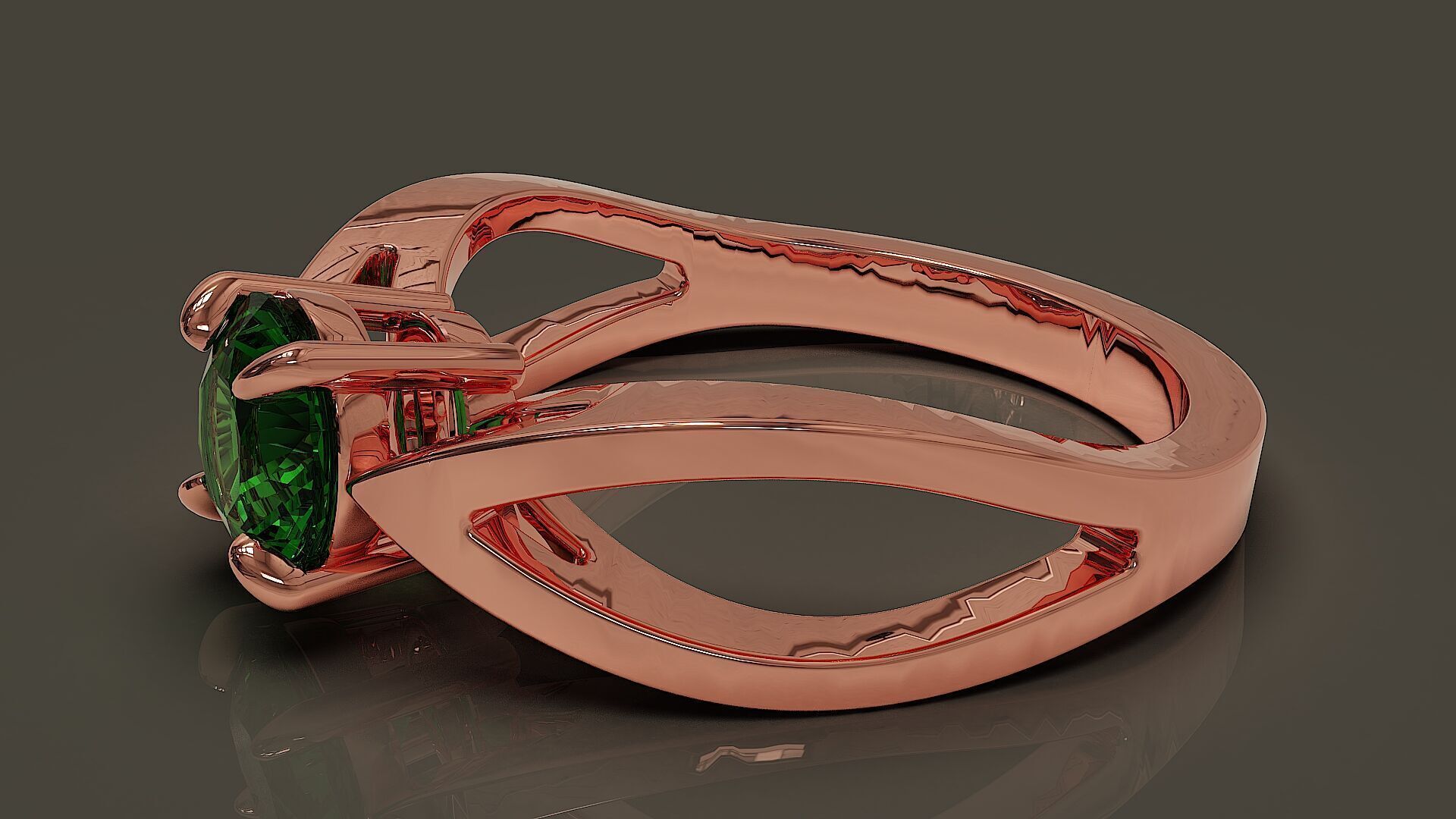 prong set round shape diamond solitaire ring  3D print model_8