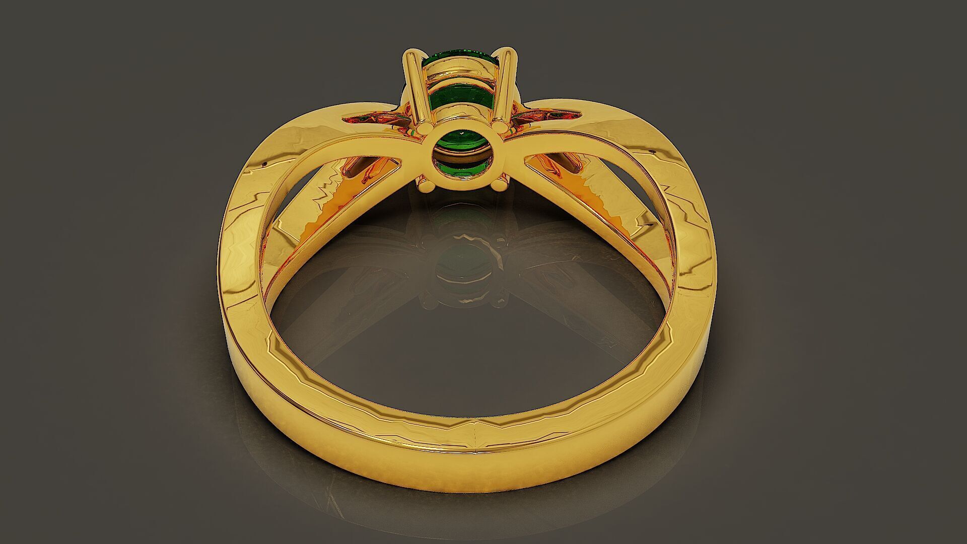 prong set round shape diamond solitaire ring  3D print model_2