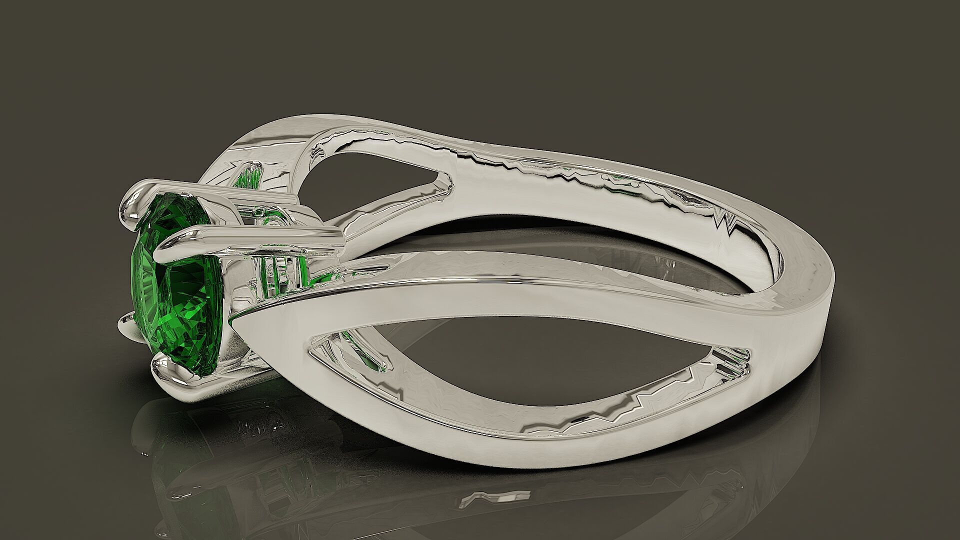 prong set round shape diamond solitaire ring  3D print model_14