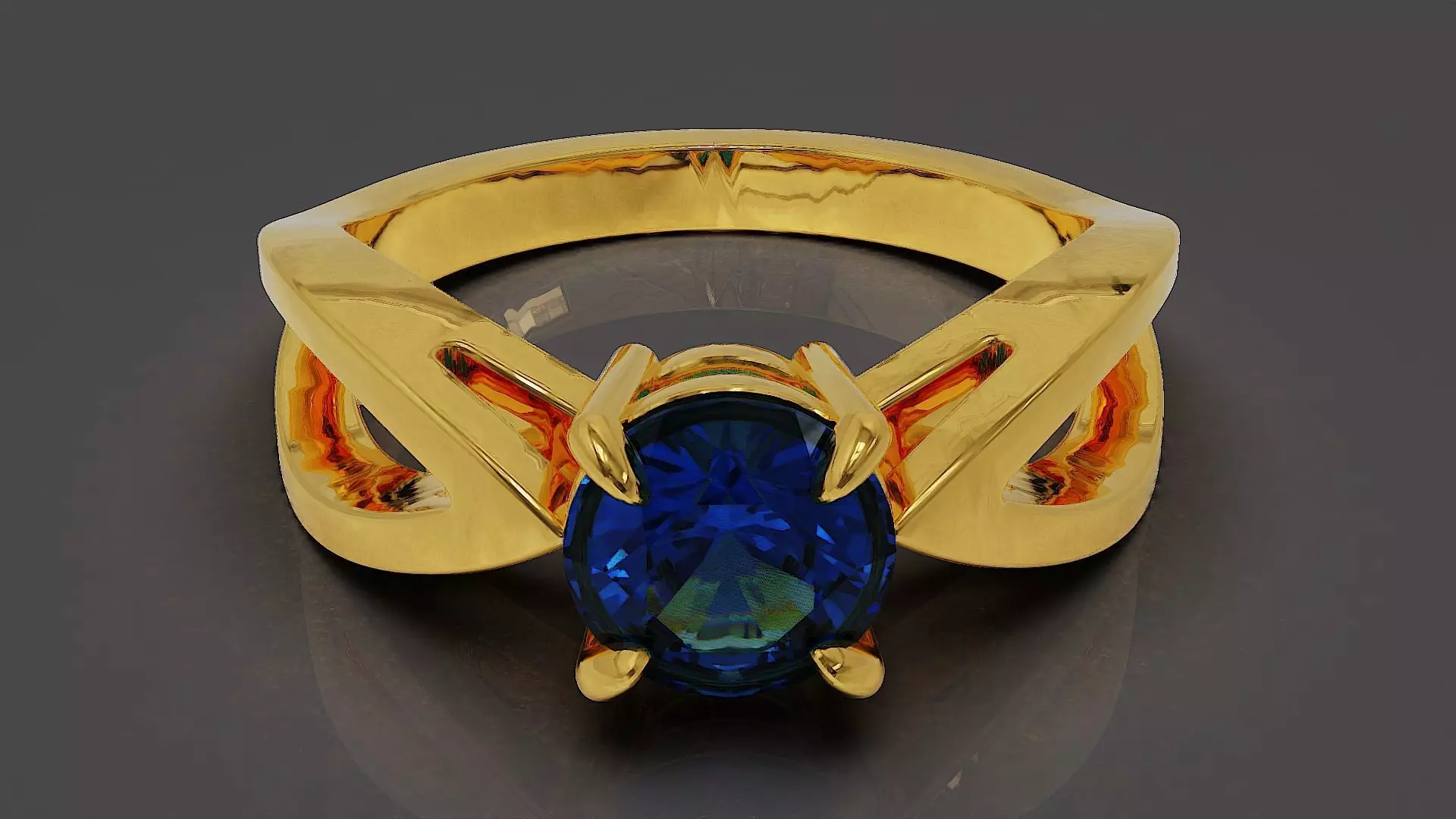 prong set round shape diamond solitaire ring  3D print model_0