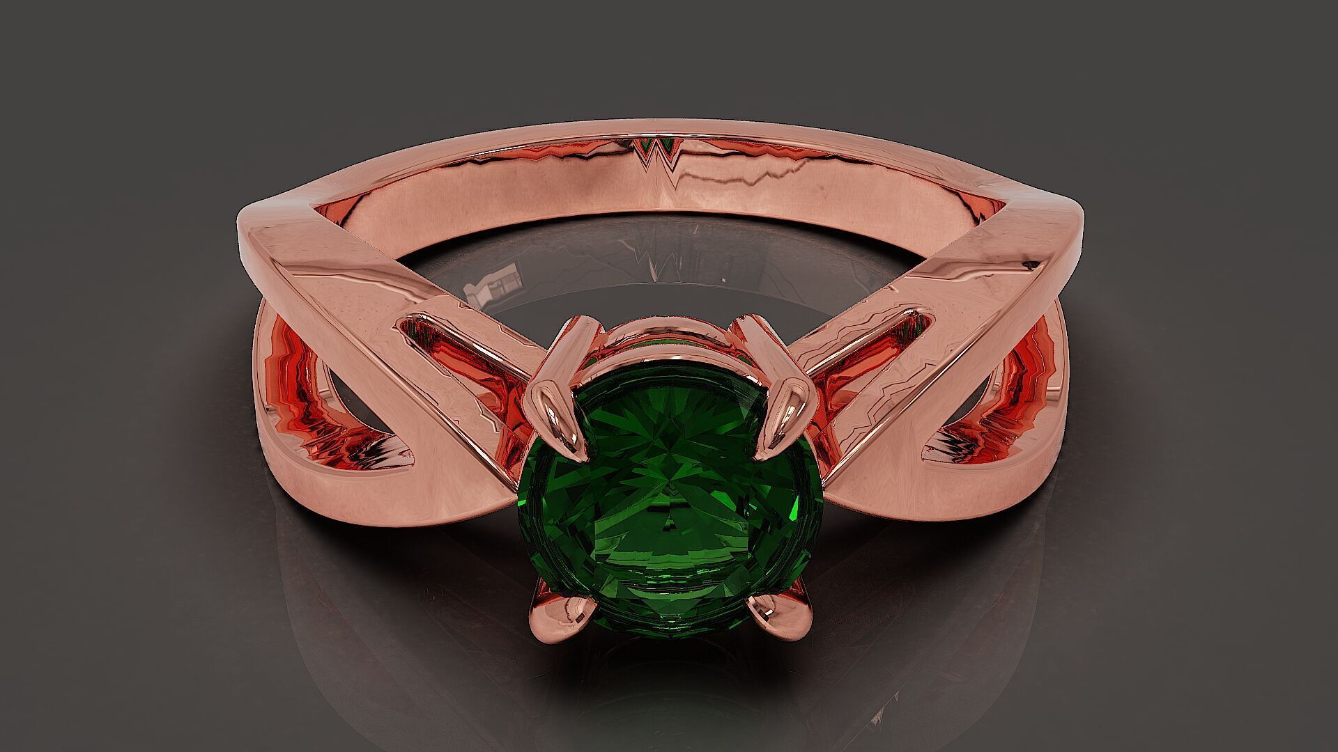 prong set round shape diamond solitaire ring  3D print model_7