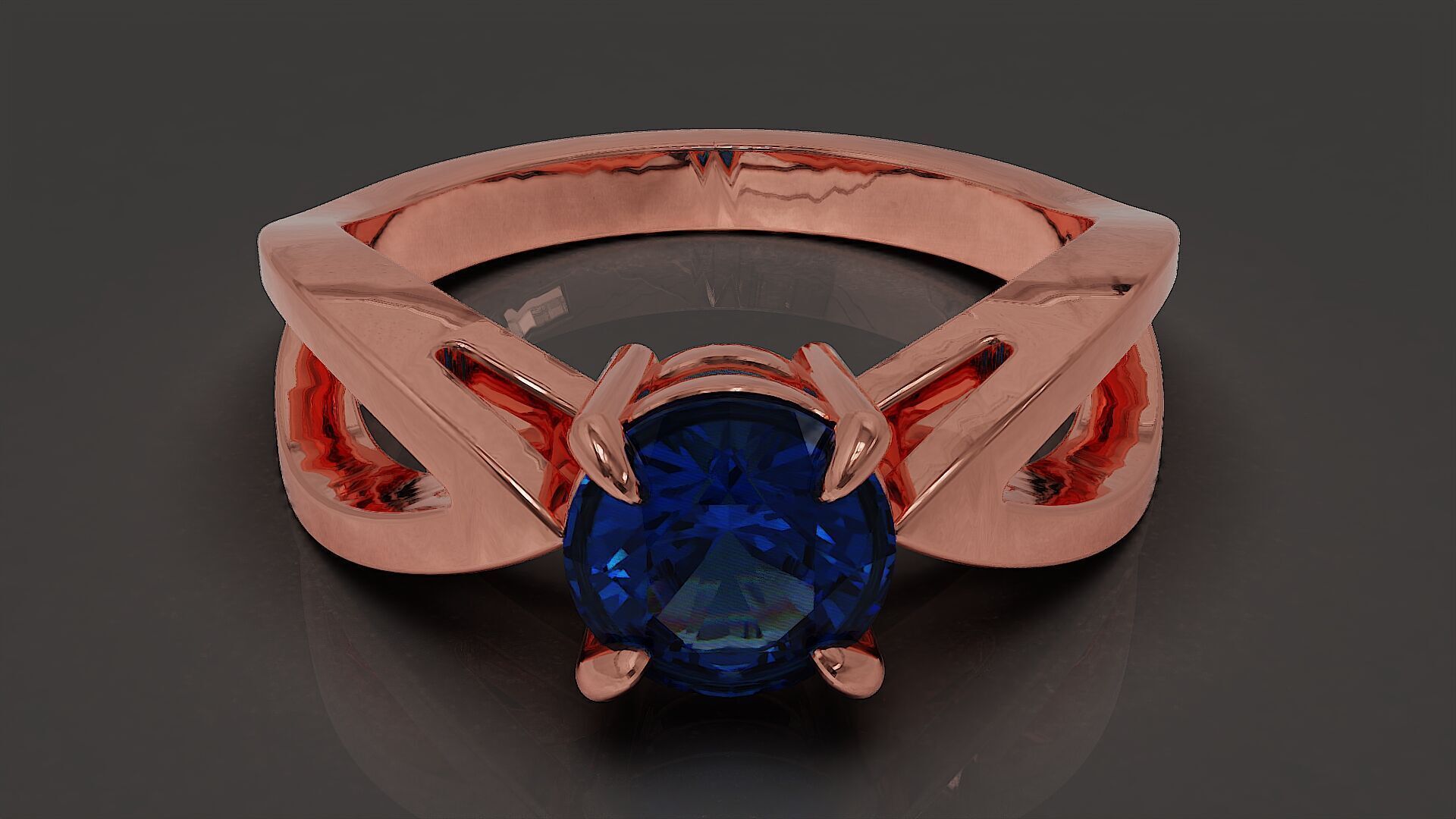 prong set round shape diamond solitaire ring  3D print model_6