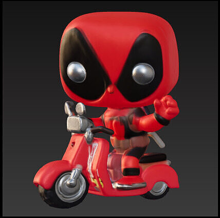 Deadpool con motocicleta funko pop Free 3D print model