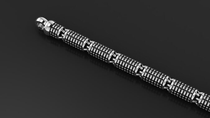 5mm Stylish antique chain with patterns 3D print model