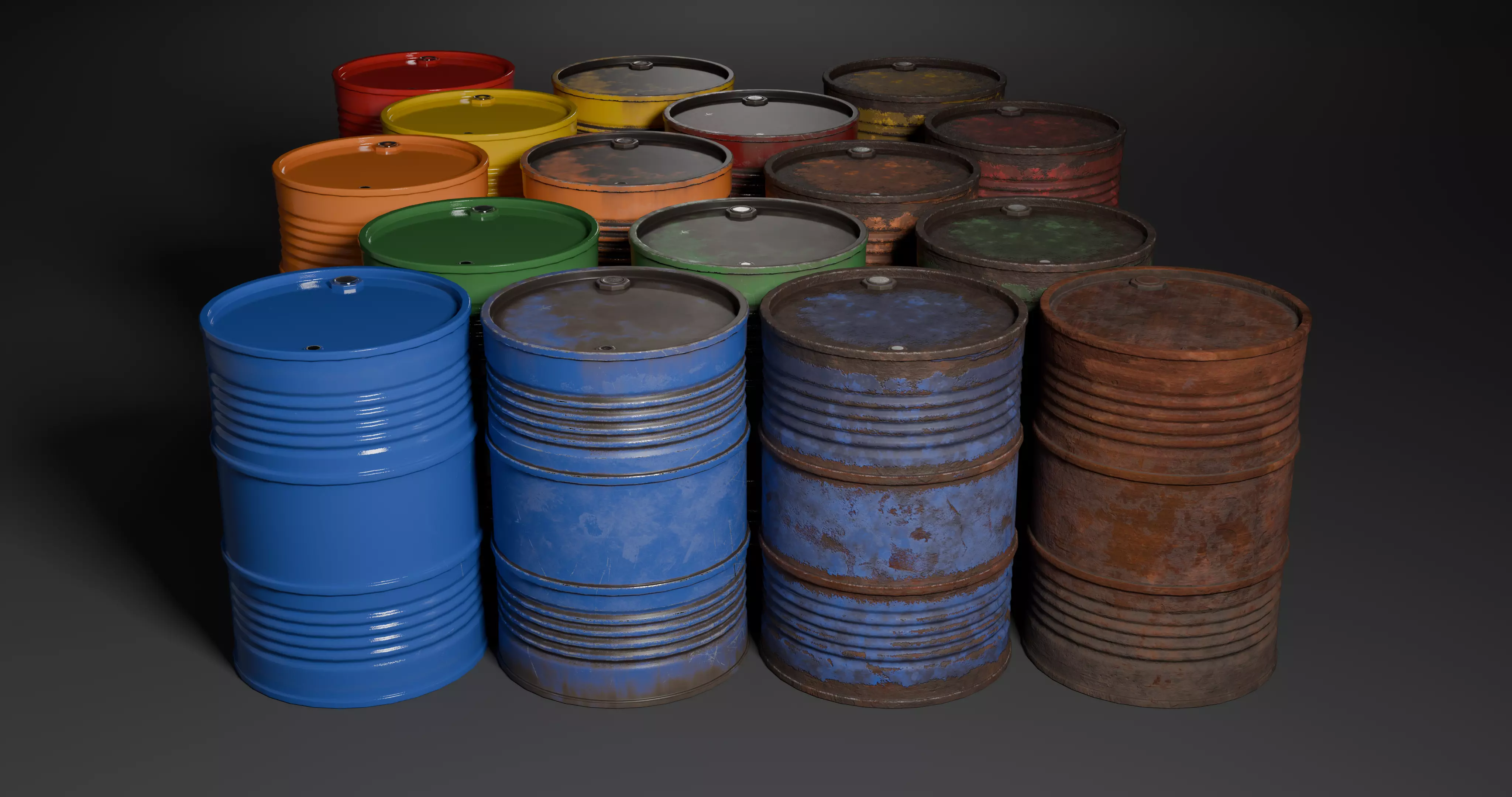 Oil Drum low-poly with LOD Low-poly 3D model