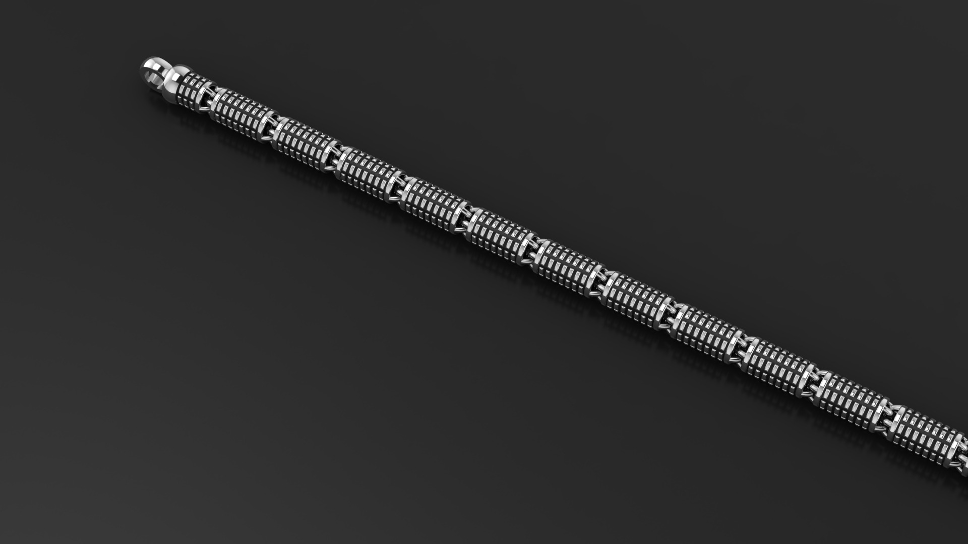 8mm Stylish antique chain with patterns 3D print model_5