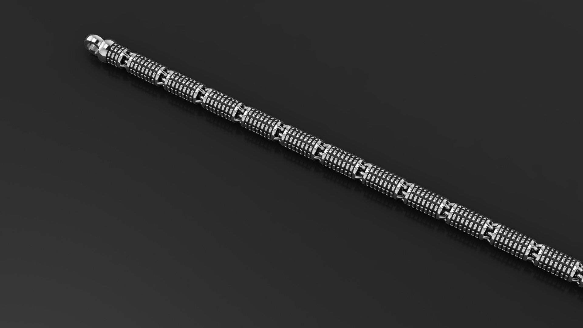 8mm Stylish antique chain with patterns 3D print model_1