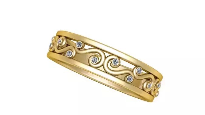 FANCY ENGAGEMENT RING 3D PRINTABLE MODEL 3D print model