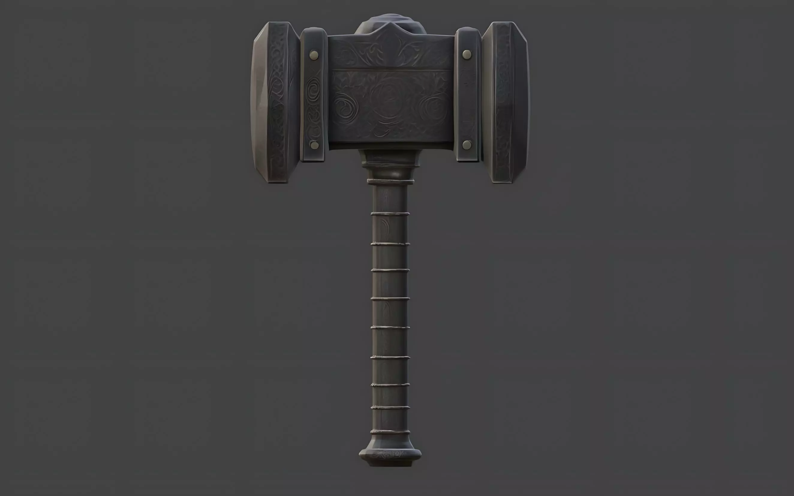 Dwarven steel hammer Free low-poly 3D model