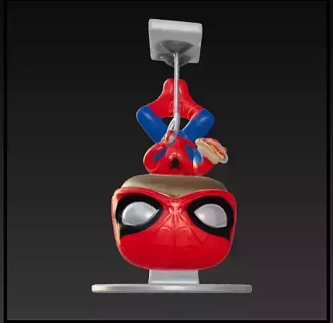 Spiderman comiendo funko pop