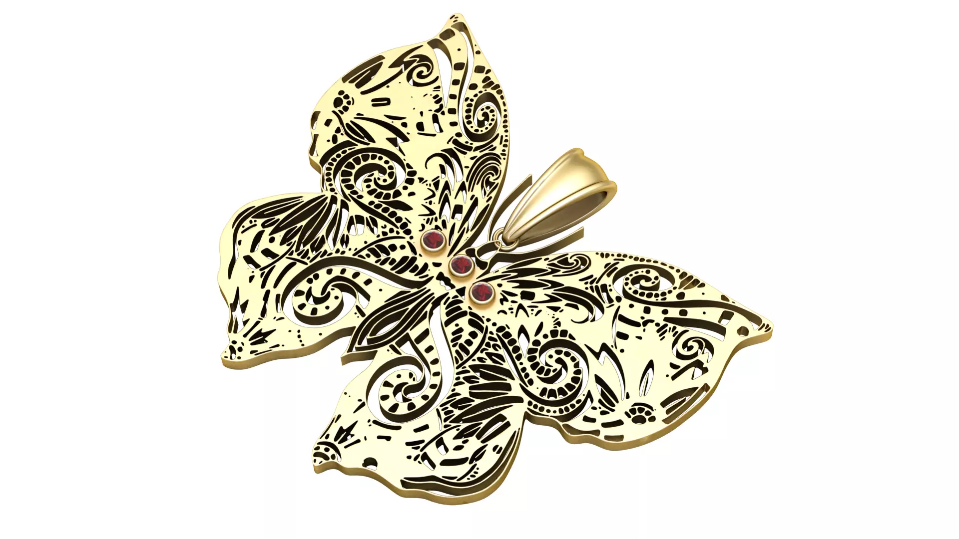 GOLDEN BUTTERFLY PENDANT 3D PRINTABLE MODEL 3D print model