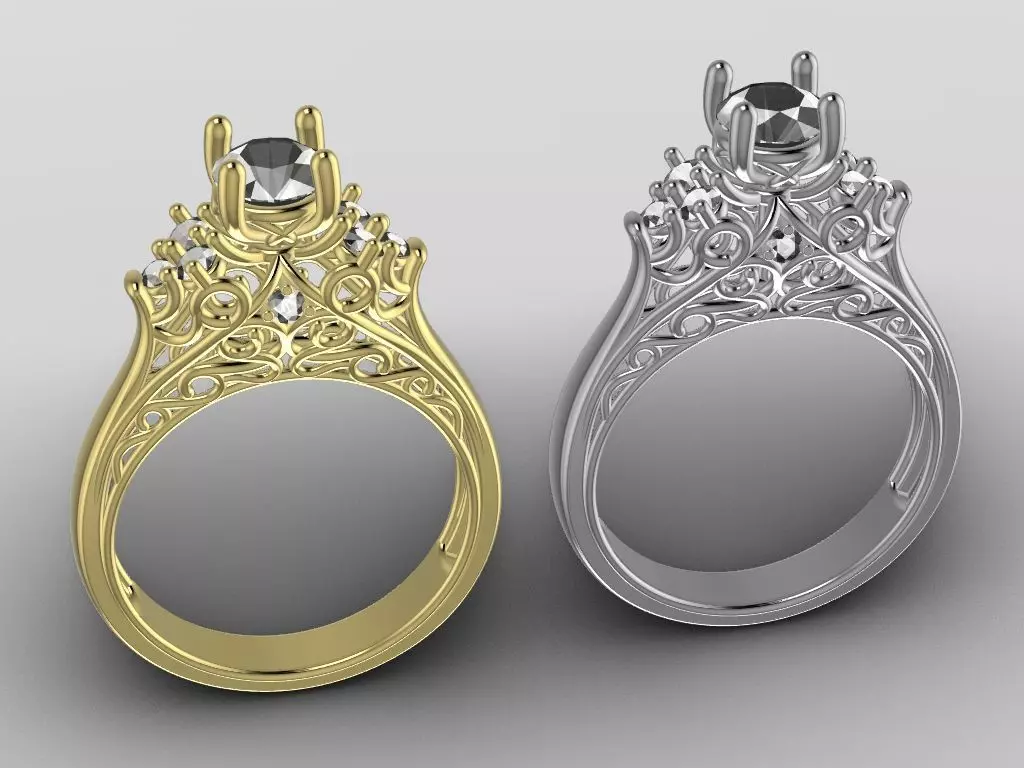 Woman ring solitaire Free 3D print model
