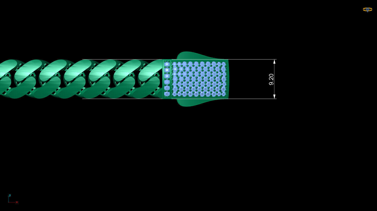 Cuban Chain 9mm 3D print model_8