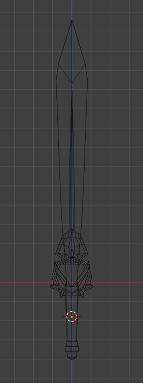 Ultra low poly metallic hero fantasy sword game-ready asset Low-poly 3D model_4