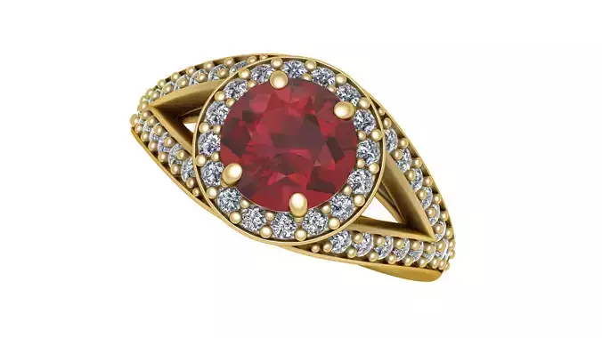 PRECIOUS RED RUBY RING 3D PRINTABLE MODEL