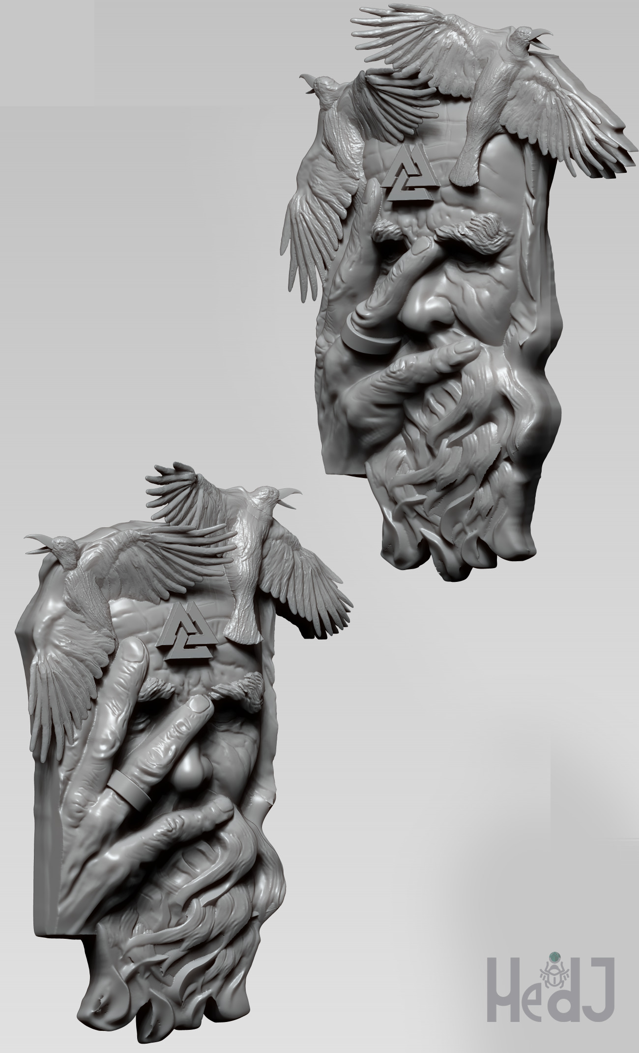 Odin bendent 3D print model_2