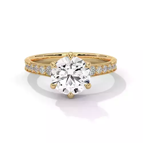 solitaire ring with detail images and 360 render videos 77